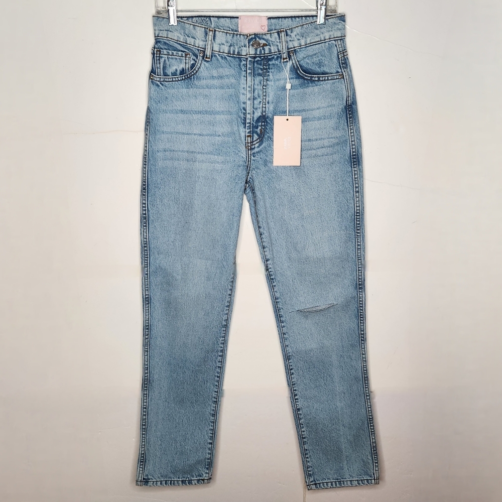 NWT Revice Ex Boyfriend Jeans Womens 28 (29×30) Player One Distressed High Rise